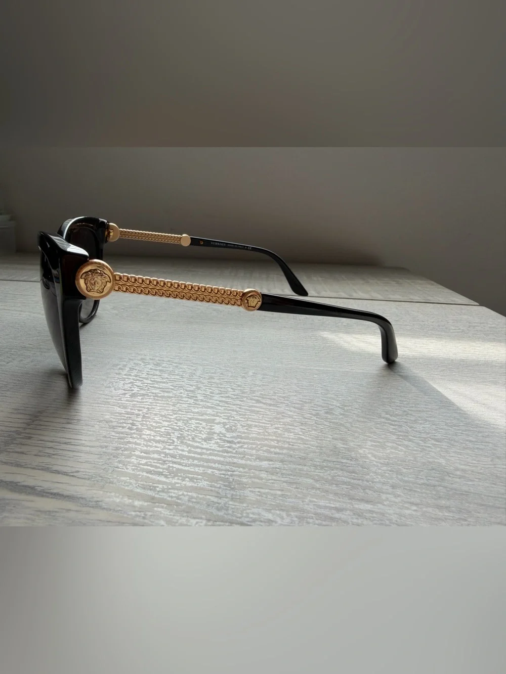 Versace Black Cat-Eye Sunglasses with Gradient Lenses